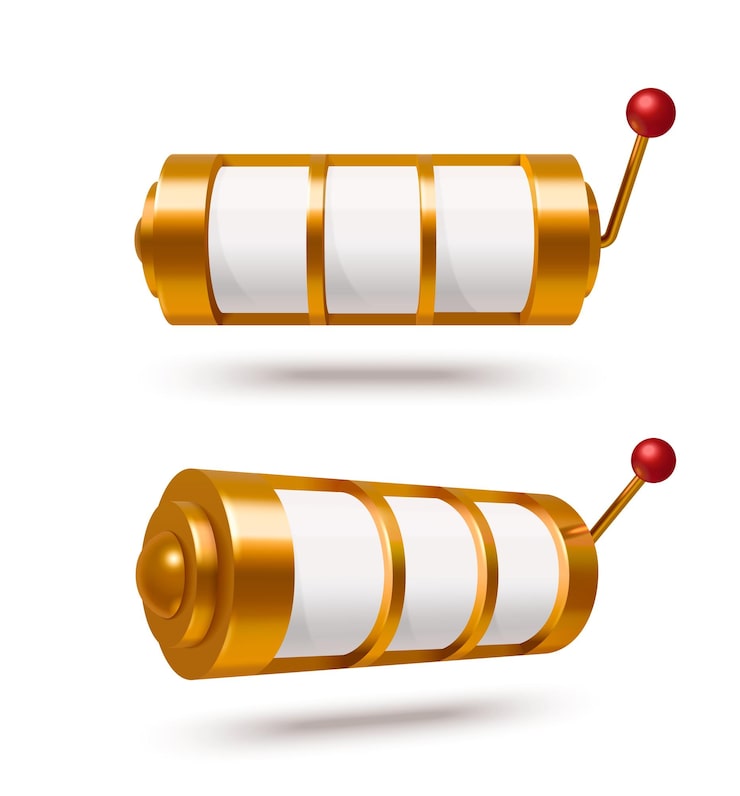 Classic slot machine jackpot icon with lever